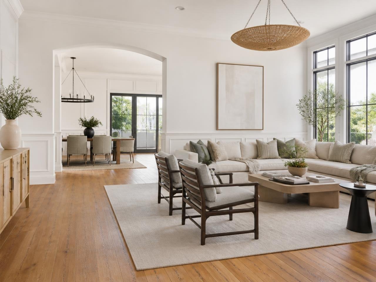 Interior claro e elegante de residência premium na Flórida
